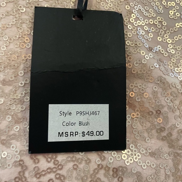 DKNY Women's Short Sleeve Sequin Tee - Champagne color - Picture 2 of 4